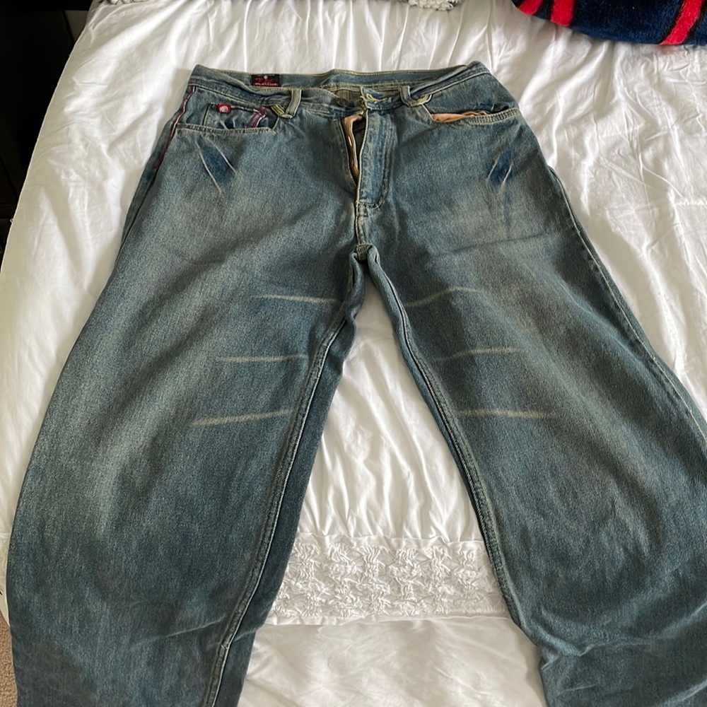 Distressed Blue Jeans